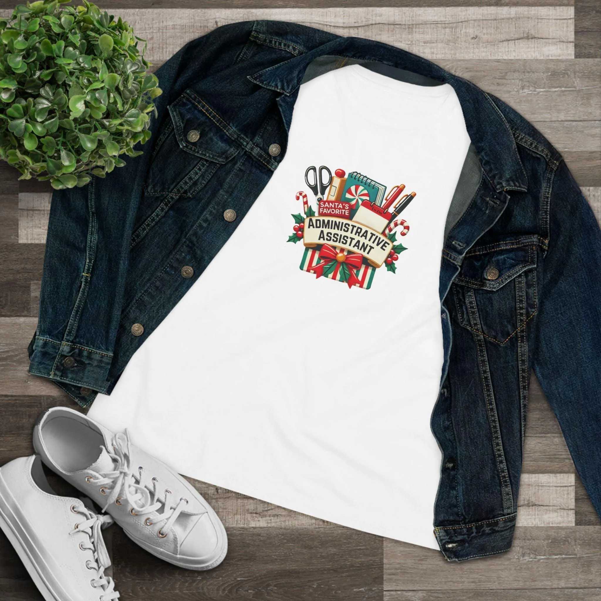 🎅📎 Santa's Favorite Administrative Assistant 🎁🎄 - Women's Softstyle Tee