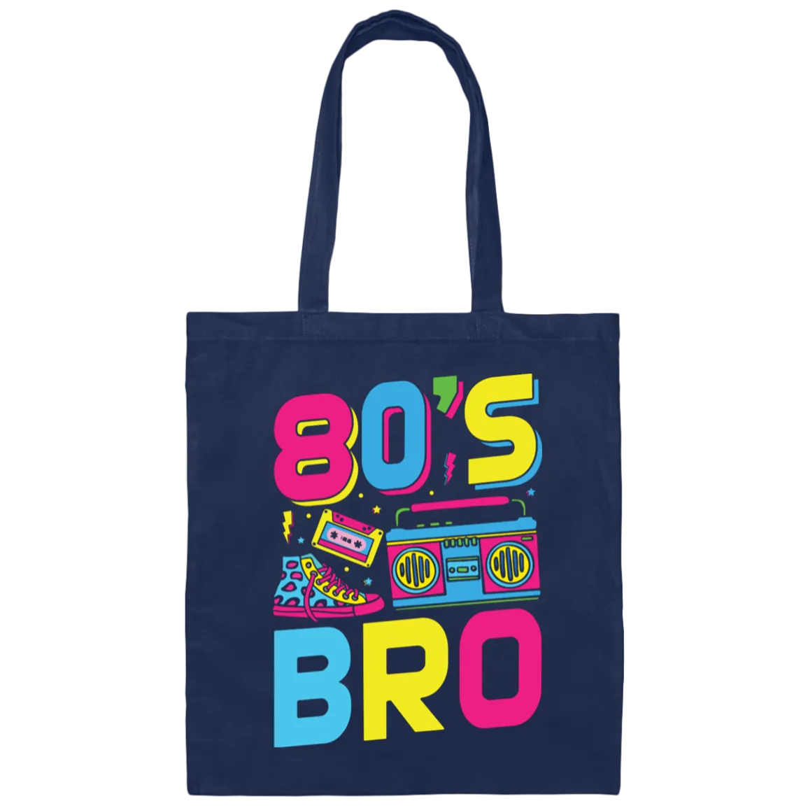 80's Bro, 80s Style, Disco Style, Cassette, Sneakers Canvas Tote Bag