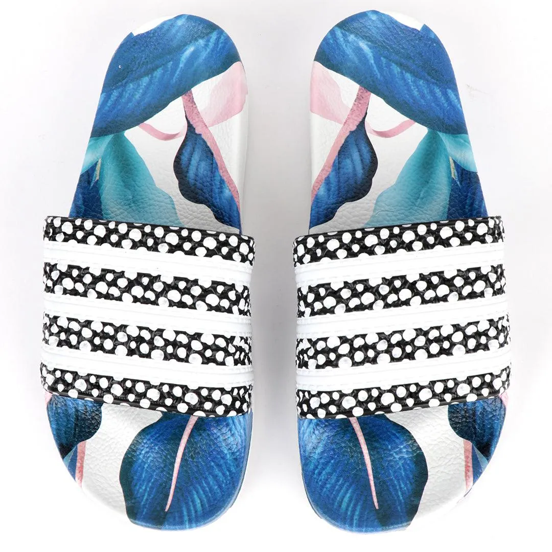 AD Adilette Men's Slide Floral Print Sole -Multicolor