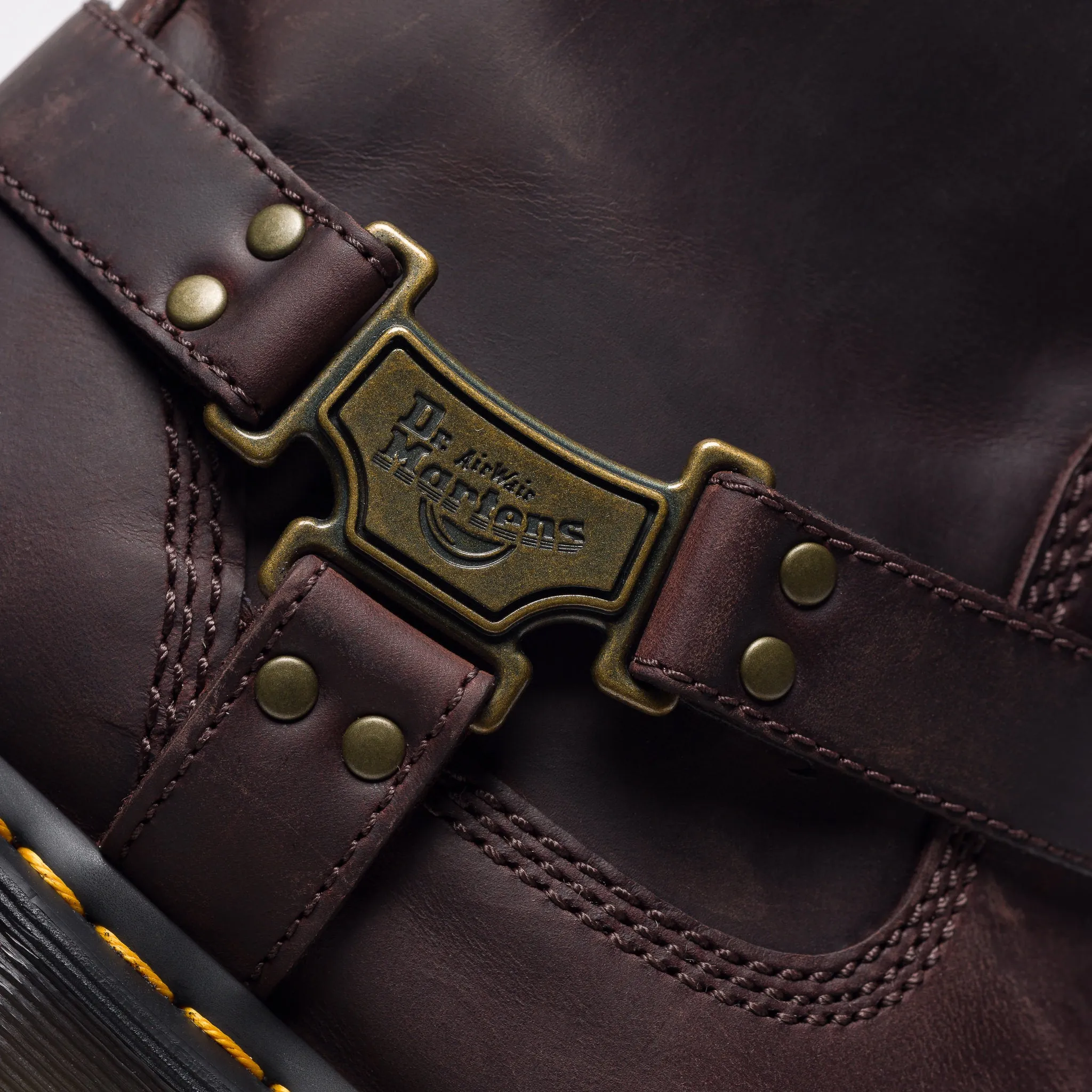 Anistone Hi Leather Biker Boot in Dark Brown