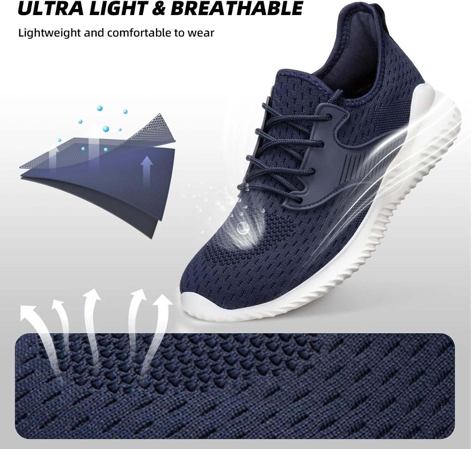 ATHMILE Womens Walking Shoes Lightweight Men Tennis Shoes Slip On Memory Foam Casual Sneakers for Gym Travel Work Outdoor Road