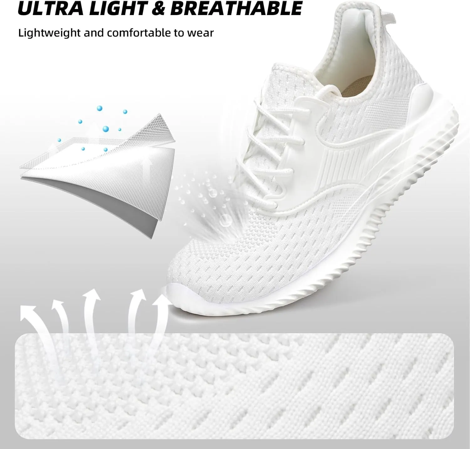 ATHMILE Womens Walking Shoes Lightweight Men Tennis Shoes Slip On Memory Foam Casual Sneakers for Gym Travel Work Outdoor Road