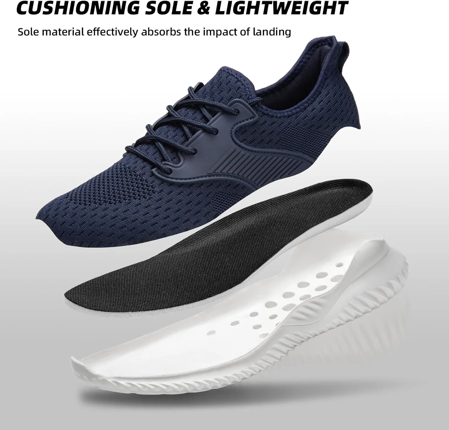 ATHMILE Womens Walking Shoes Lightweight Men Tennis Shoes Slip On Memory Foam Casual Sneakers for Gym Travel Work Outdoor Road