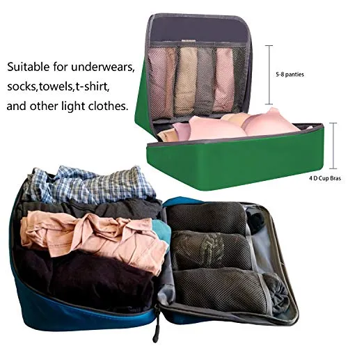 BAGAIL Packing Cubes System 7-Pcs Travel Organizer Accessories for Carry On Luggage with Shoe Bag & Toiletry Bags Lime Green