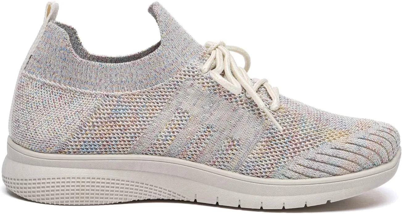 Bernal Women Sparkle Walking Tennis Shoes Casual Lace-Up Non Slip Breathable Mesh Working Sneakers Gym Workout Shoes