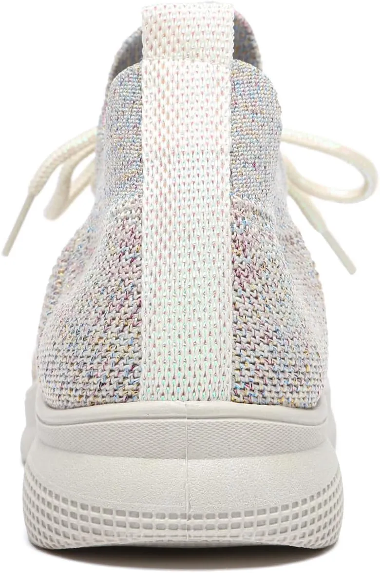 Bernal Women Sparkle Walking Tennis Shoes Casual Lace-Up Non Slip Breathable Mesh Working Sneakers Gym Workout Shoes