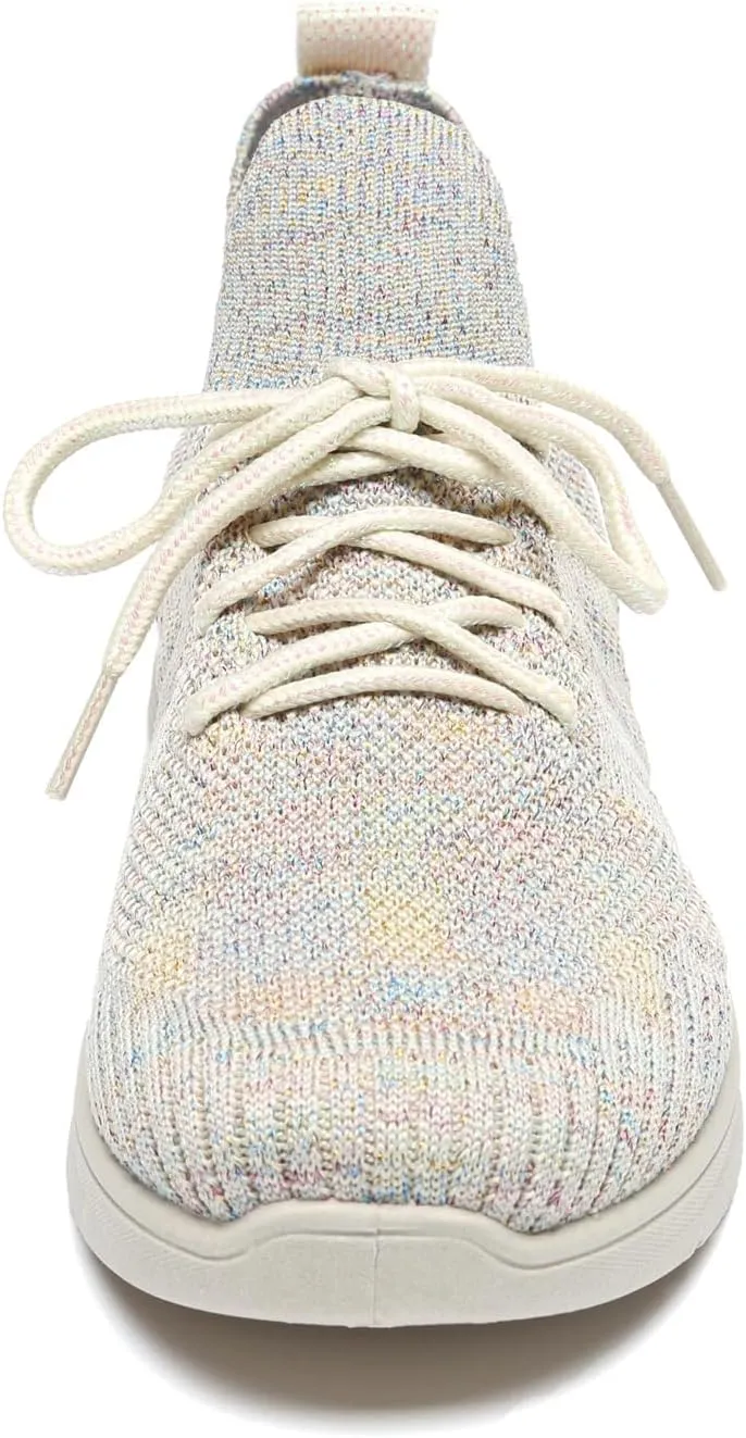 Bernal Women Sparkle Walking Tennis Shoes Casual Lace-Up Non Slip Breathable Mesh Working Sneakers Gym Workout Shoes