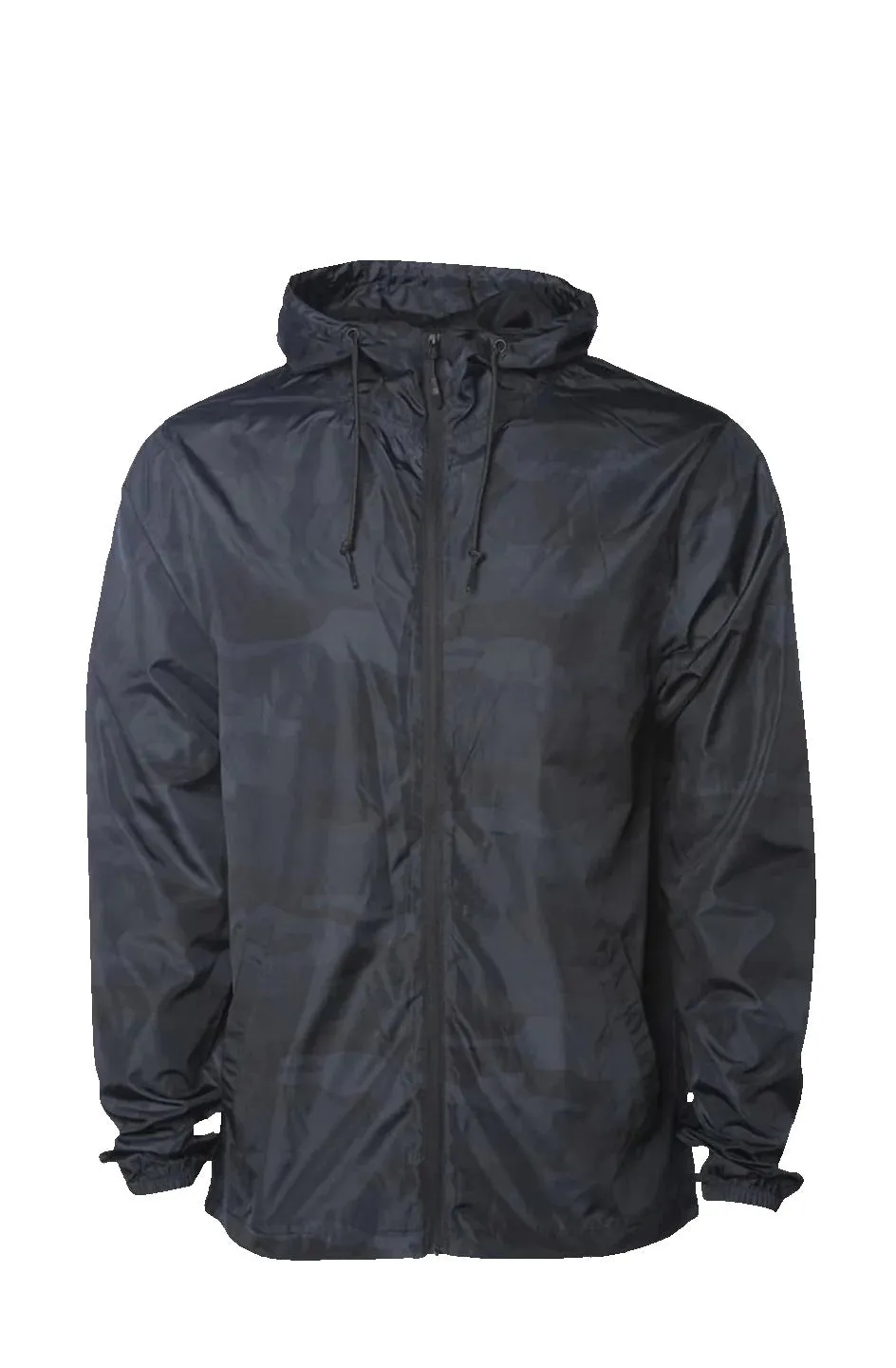 Black Camo Water Resistant Windbreaker Custom