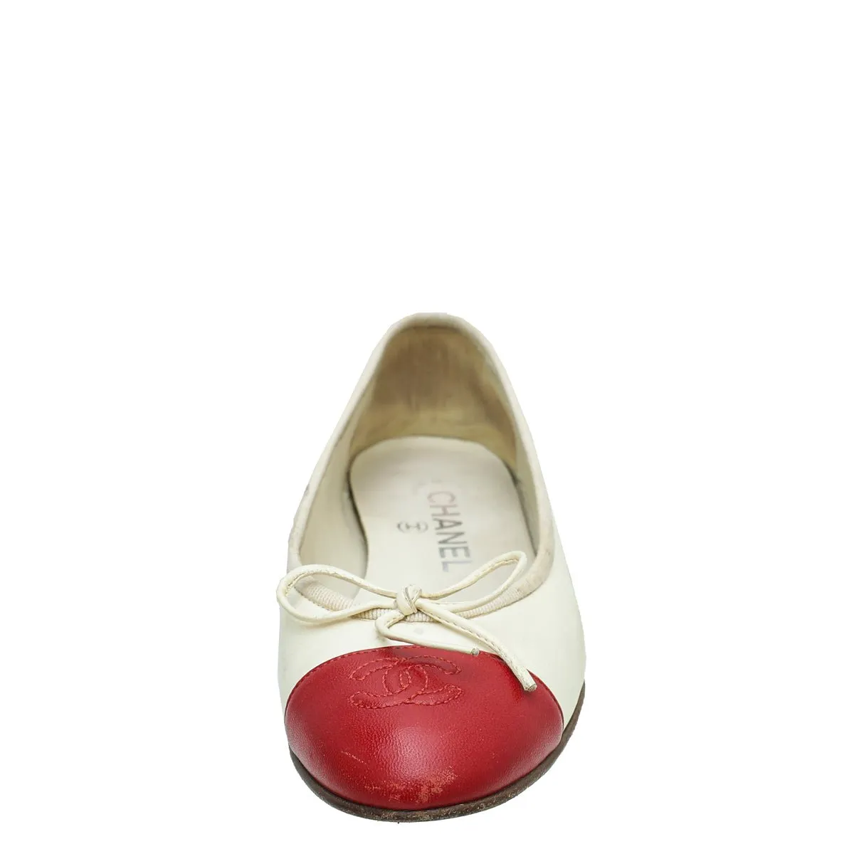 Chanel Bicolor CC Cap Toe Flat Ballerina 37