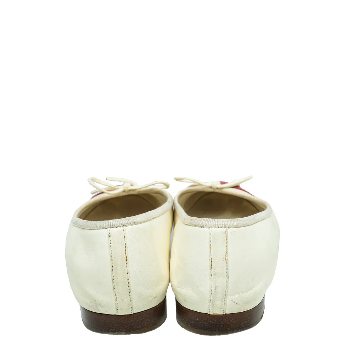 Chanel Bicolor CC Cap Toe Flat Ballerina 37