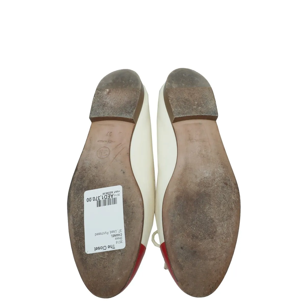 Chanel Bicolor CC Cap Toe Flat Ballerina 37