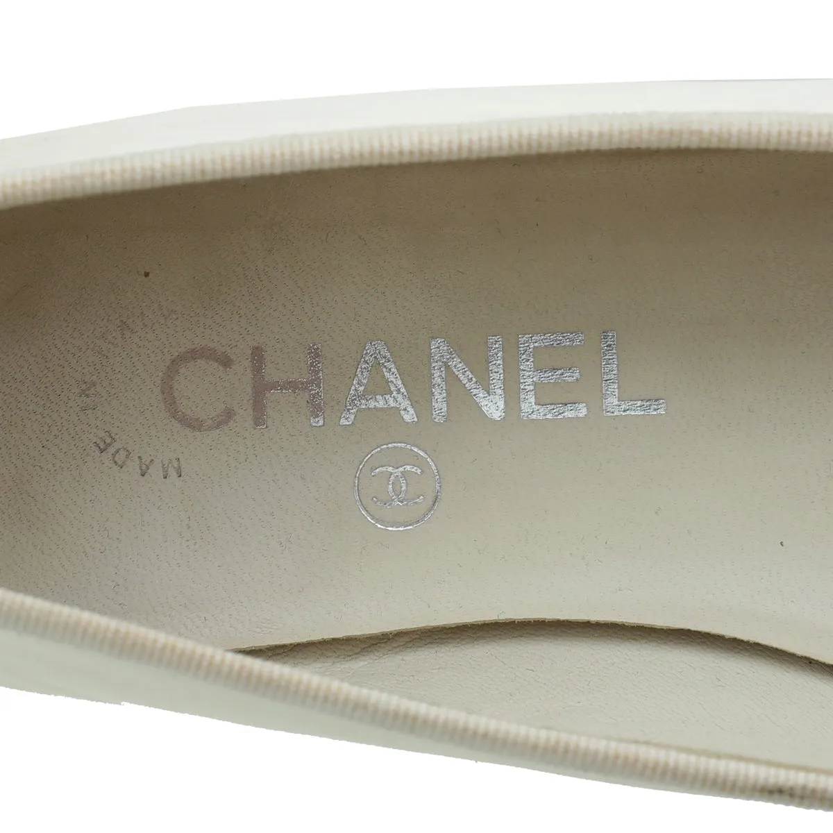 Chanel Bicolor CC Cap Toe Flat Ballerina 37