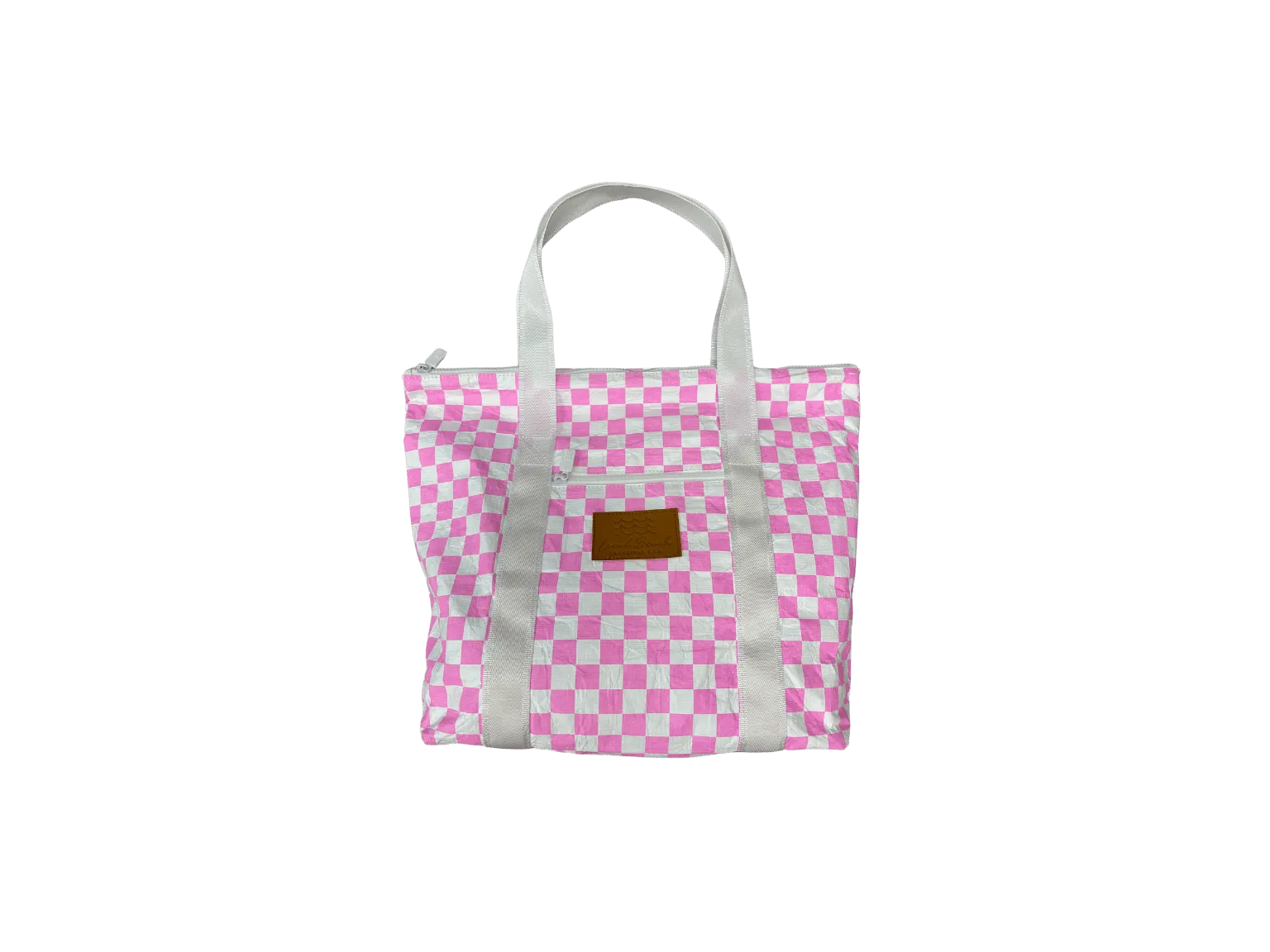 Checker Water Resistant Tyvek Shoulder Tote