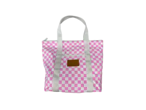 Checker Water Resistant Tyvek Shoulder Tote