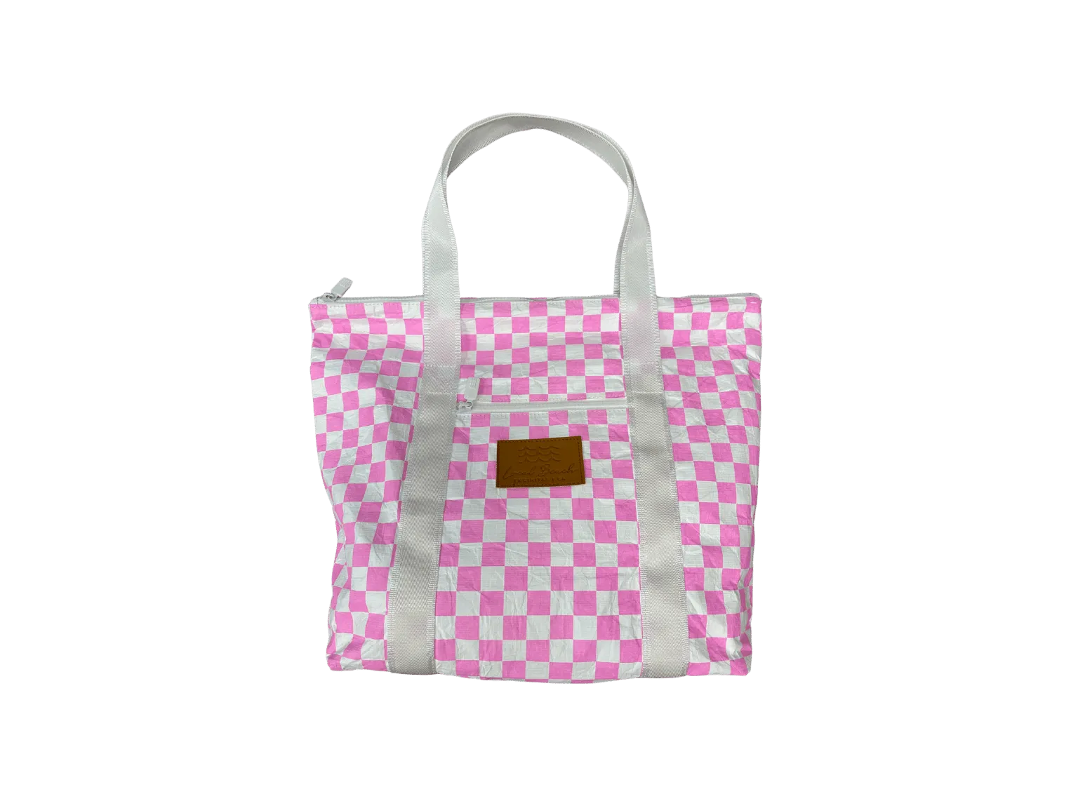 Checker Water Resistant Tyvek Shoulder Tote