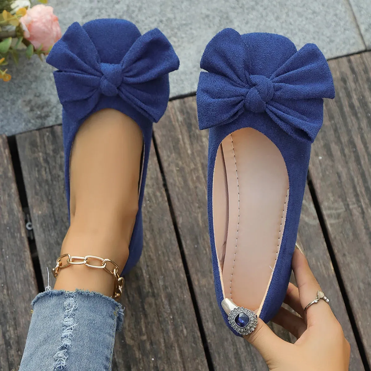 Chic Petal Knot Flats