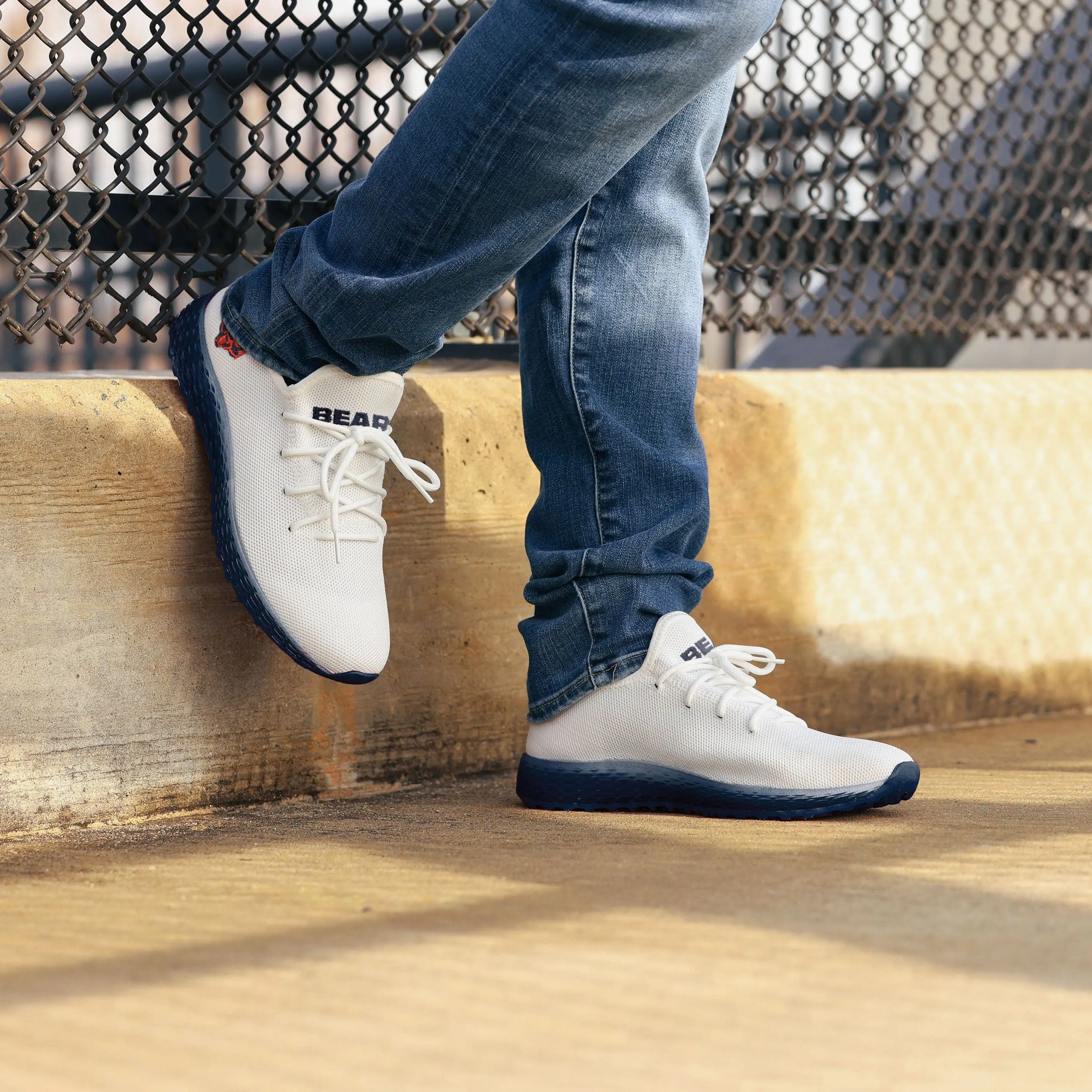 Chicago Bears Gradient Midsole White Sneakers