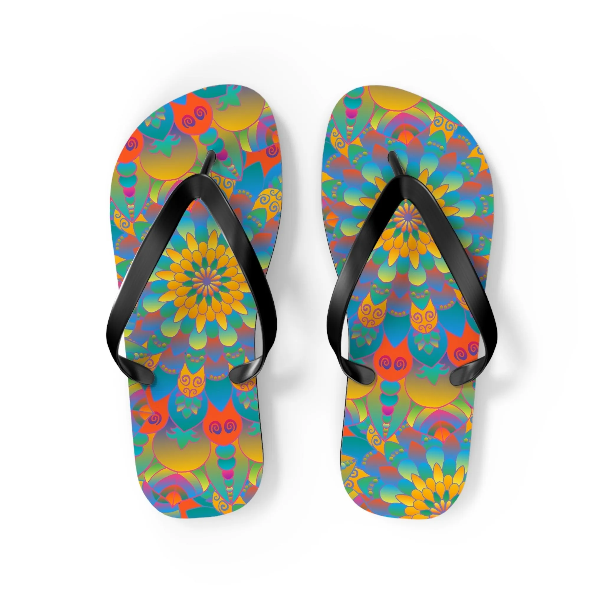 Colorful Mandala Flip Flops - Summer Style