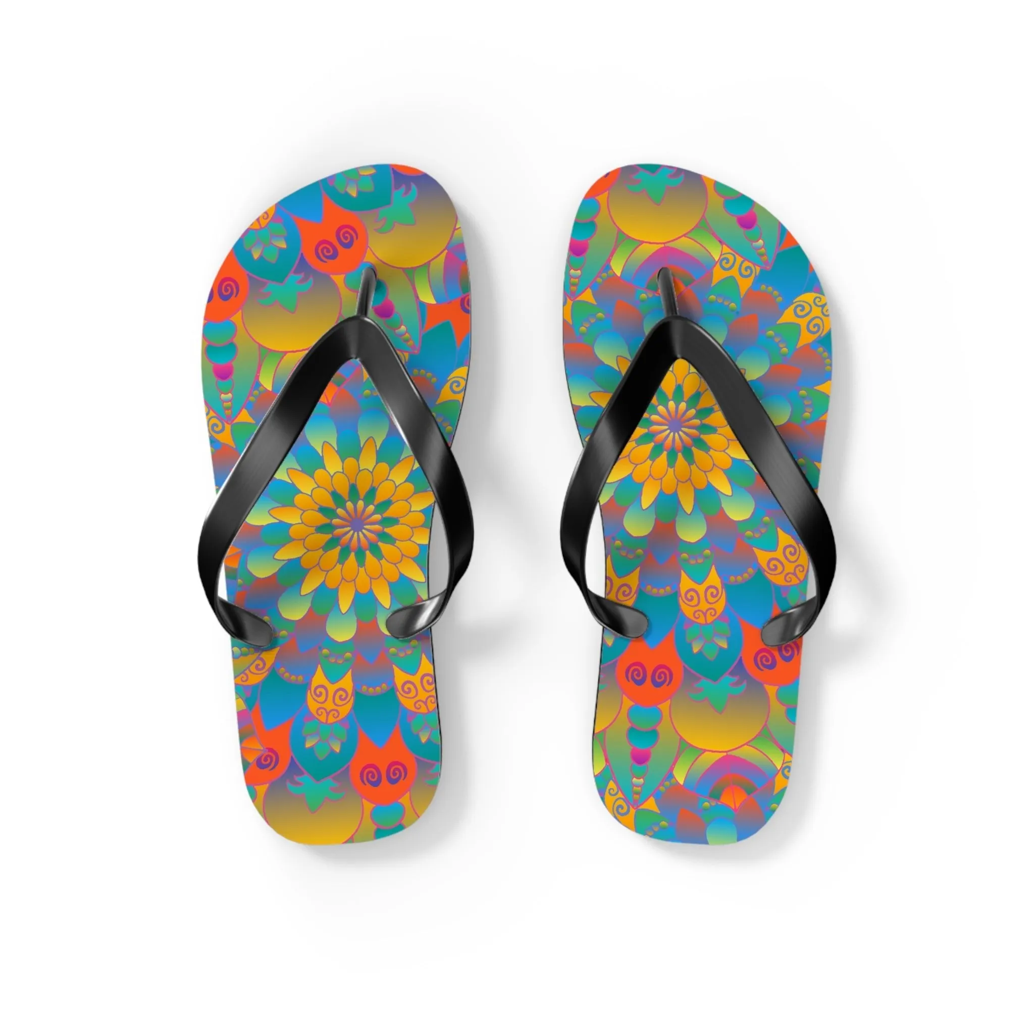 Colorful Mandala Flip Flops - Summer Style