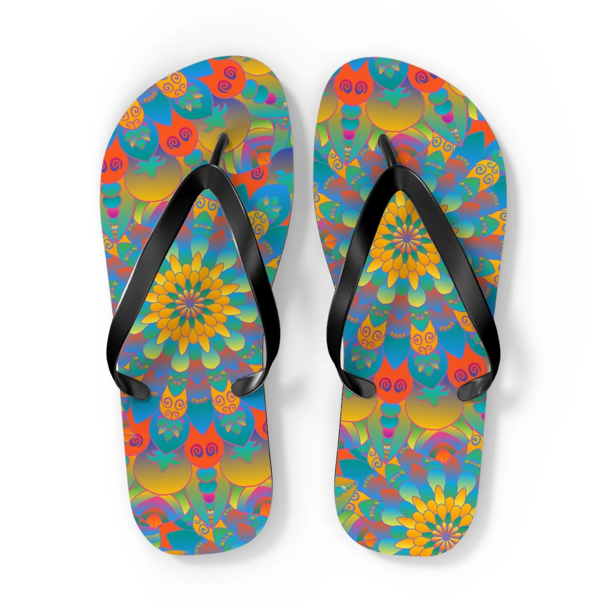 Colorful Mandala Flip Flops - Summer Style