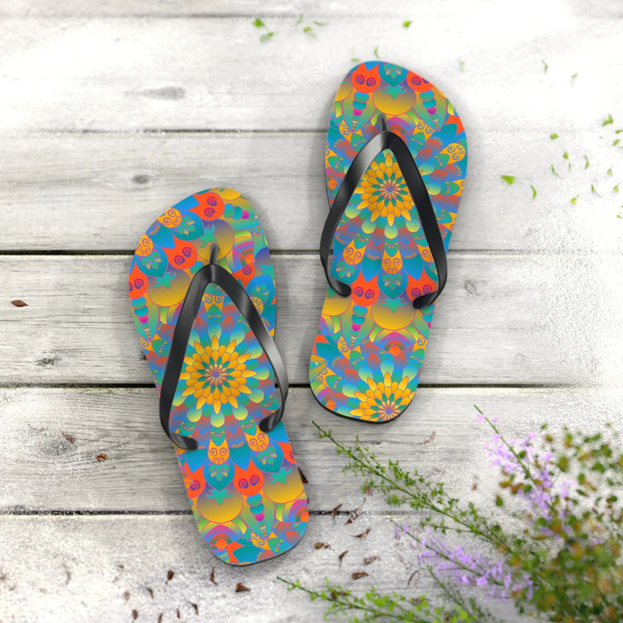 Colorful Mandala Flip Flops - Summer Style
