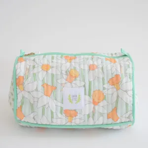 Daffy Daffodils Quilted Cosmetic Pouch by Sara Fitz