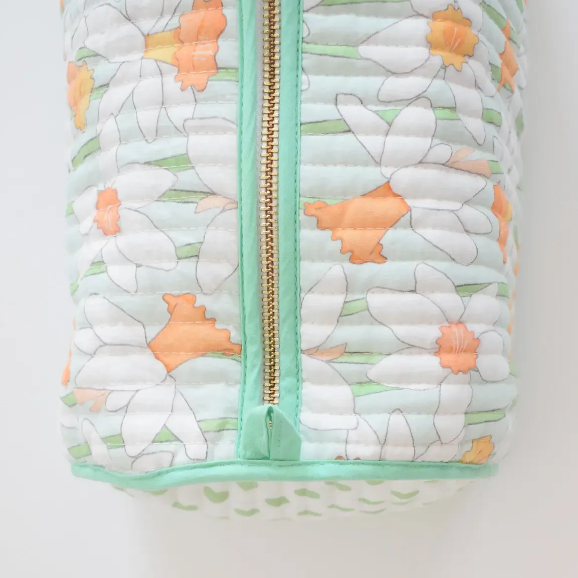 Daffy Daffodils Quilted Cosmetic Pouch by Sara Fitz