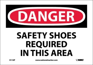 Danger Safety Shoes Required In This Area Sign