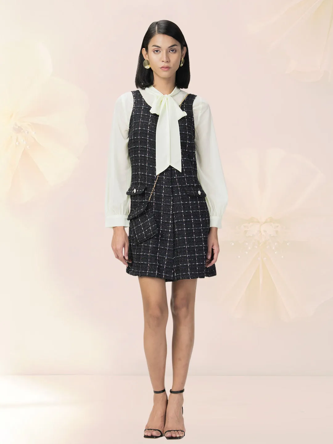 Dark Tweed 2-Pc Designer Dress