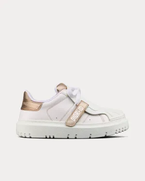 Dior-ID White Calfskin and Gold-Tone Laminate Low Top Sneakers