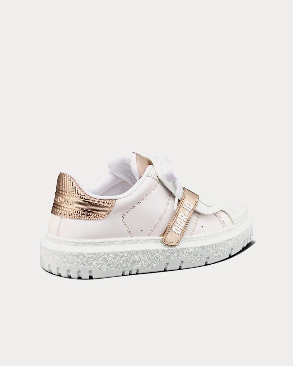 Dior-ID White Calfskin and Gold-Tone Laminate Low Top Sneakers