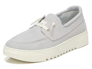 Dr. Scholl's Get Onboard Grey Rounded Toe Slip On Eyelet Detailed Oxfords