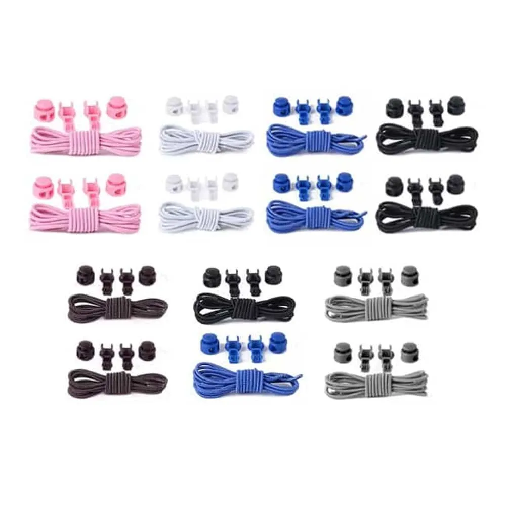 Elastic Lazy No-Tie Speed Silicone Laces - Grey x2 Combo