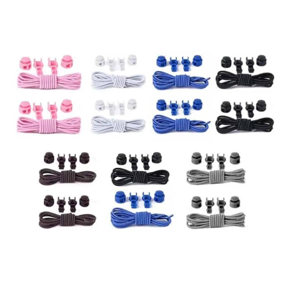 Elastic Lazy No-Tie Speed Silicone Laces - Grey x2 Combo