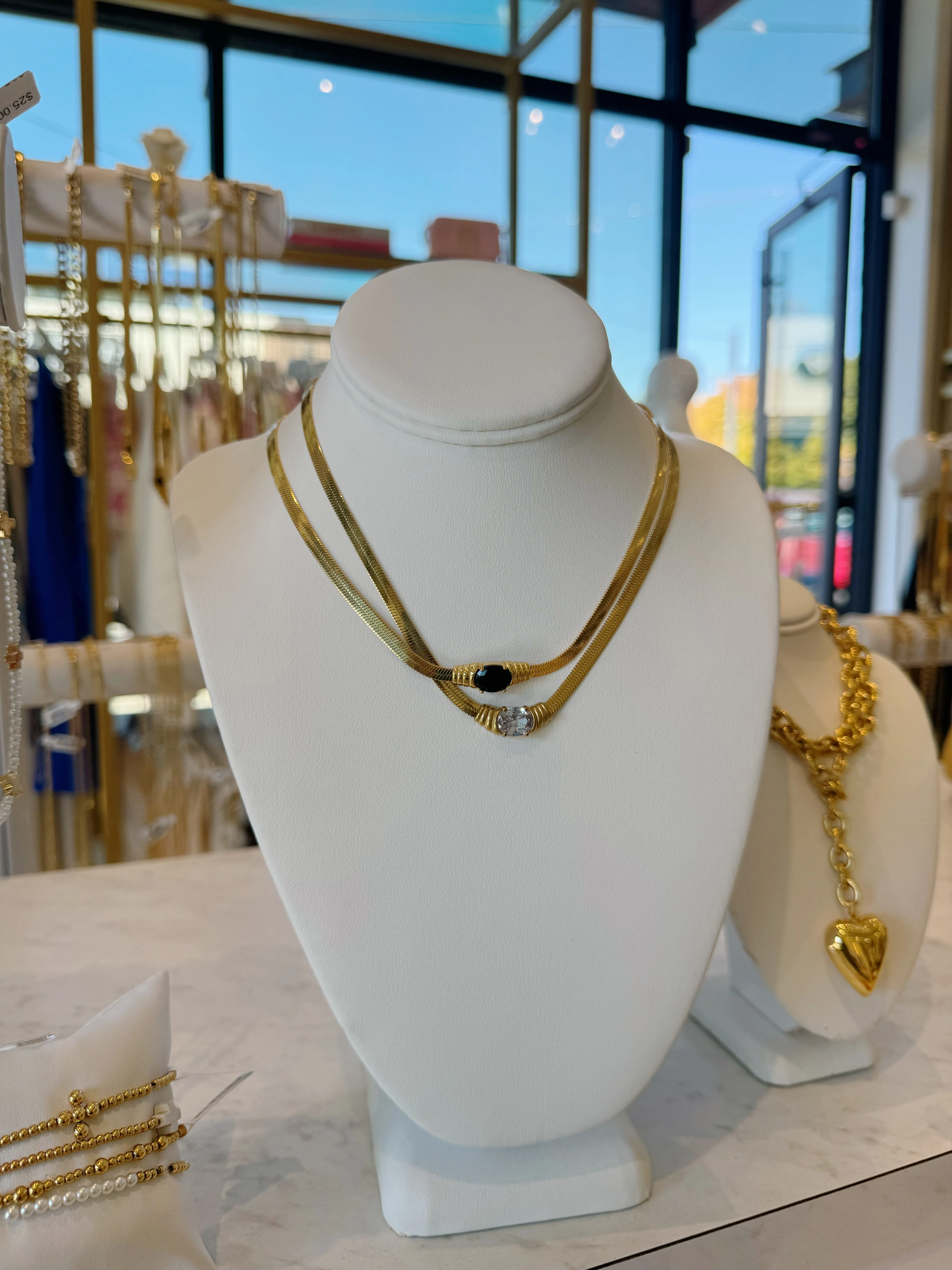 Elizabeth Necklace - Clear - Water Resistant