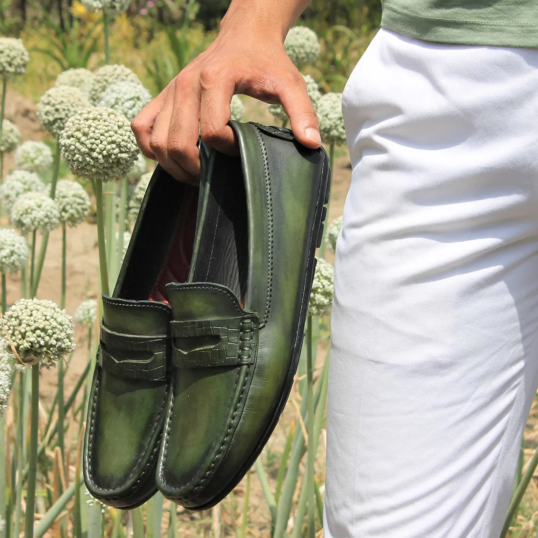 Emerald Green Patina Loafers