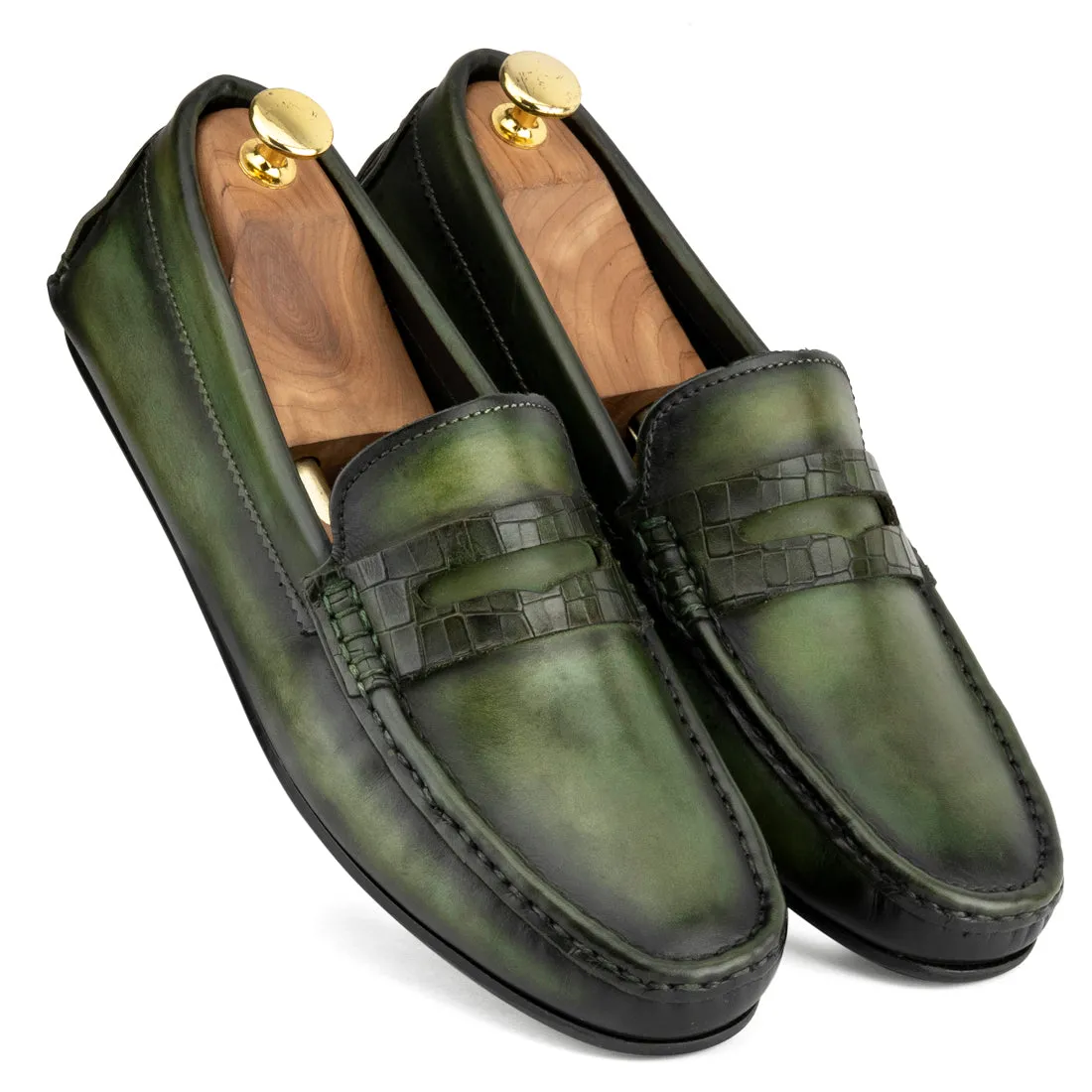 Emerald Green Patina Loafers