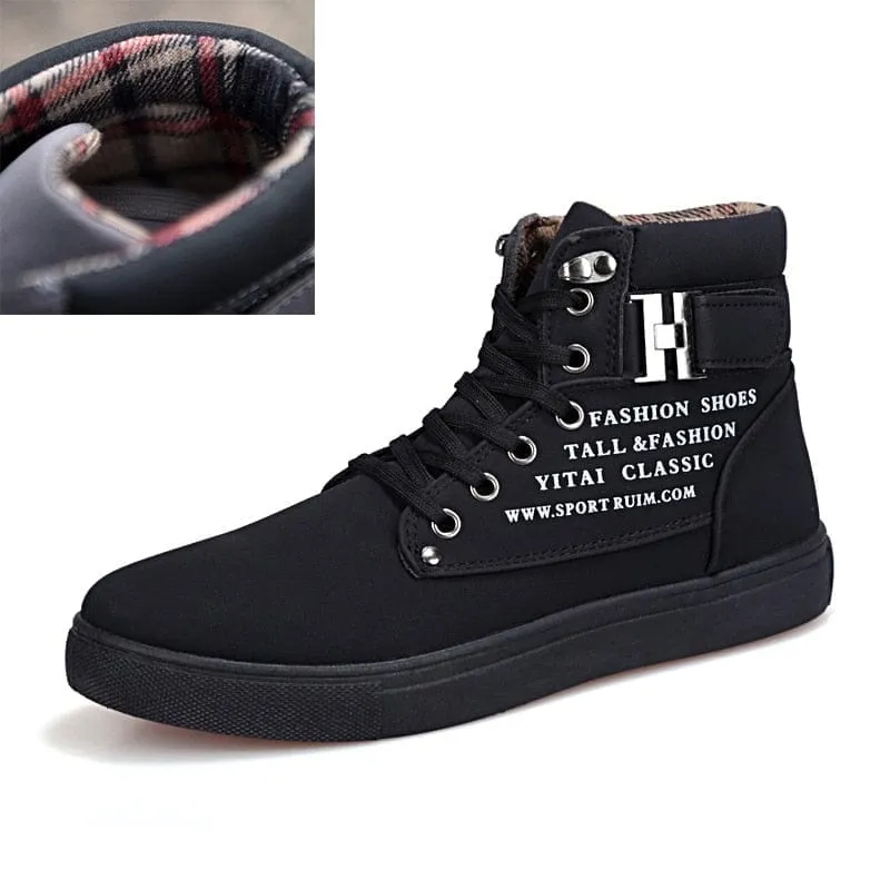 Fashion Fur Lace-up Winter Warm Leather Boots For Men