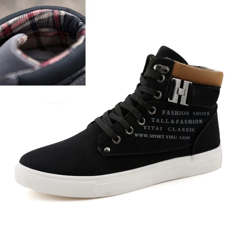 Fashion Fur Lace-up Winter Warm Leather Boots For Men