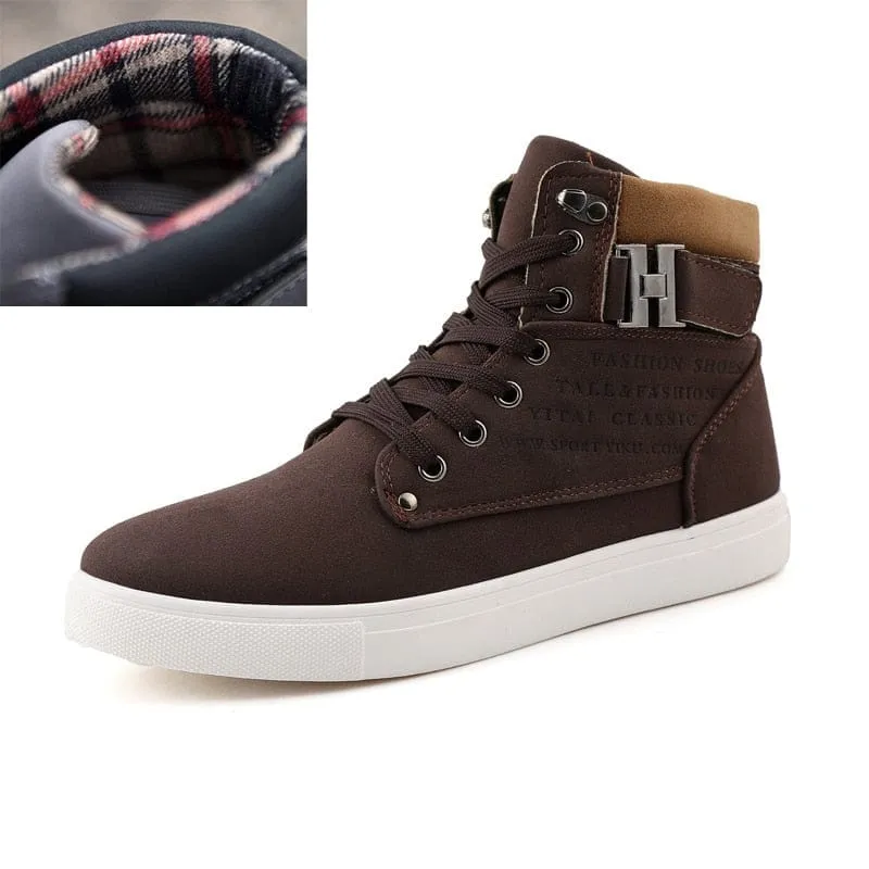 Fashion Fur Lace-up Winter Warm Leather Boots For Men