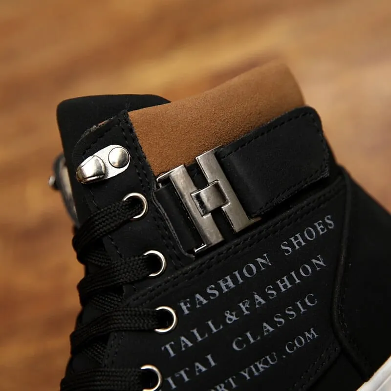Fashion Fur Lace-up Winter Warm Leather Boots For Men