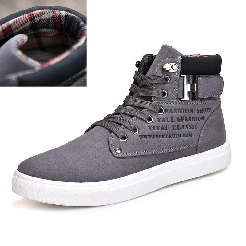 Fashion Fur Lace-up Winter Warm Leather Boots For Men