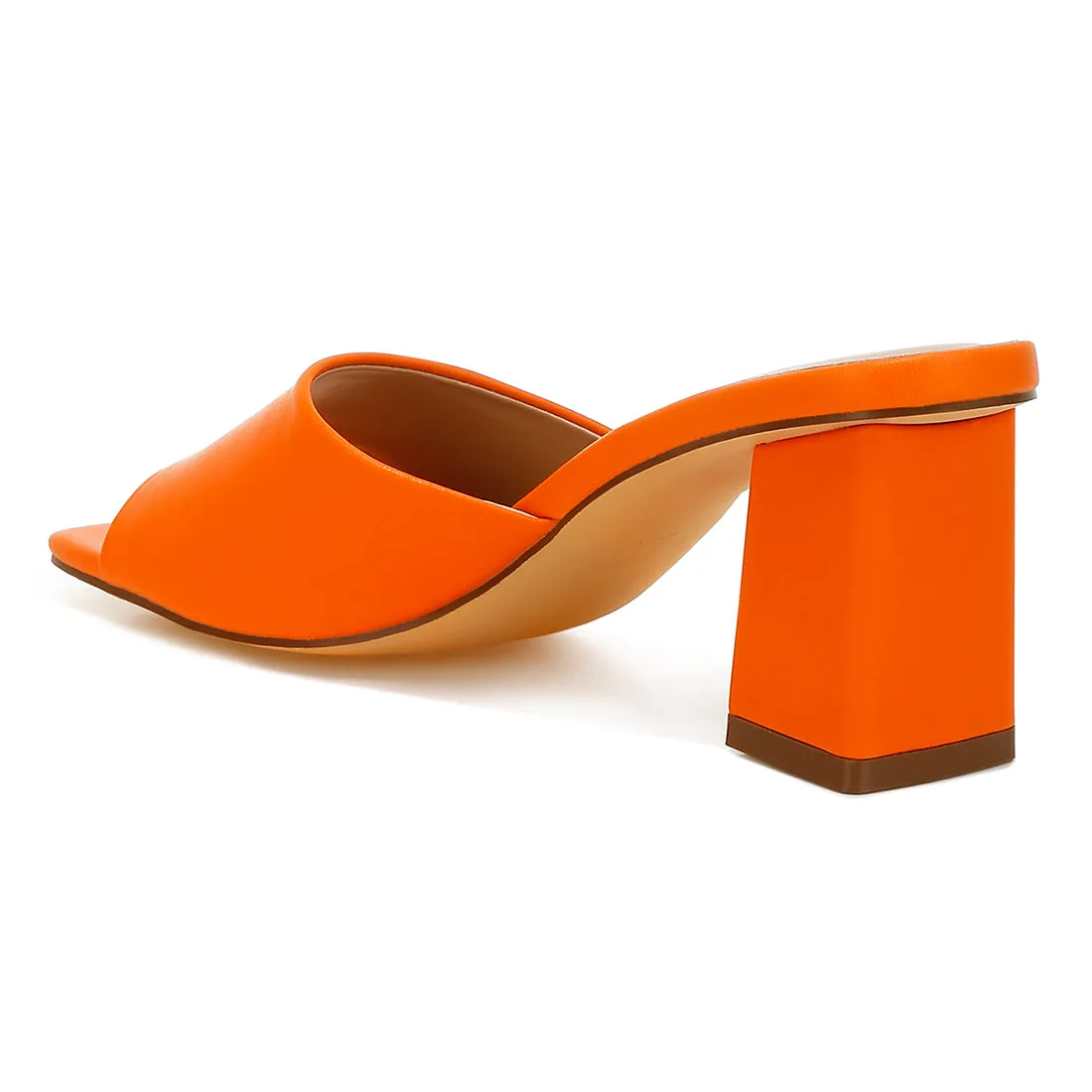 Faux Leather Block Heel Sandals