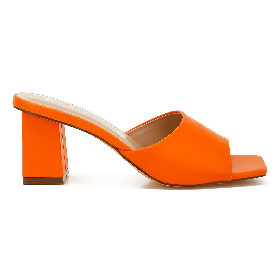Faux Leather Block Heel Sandals