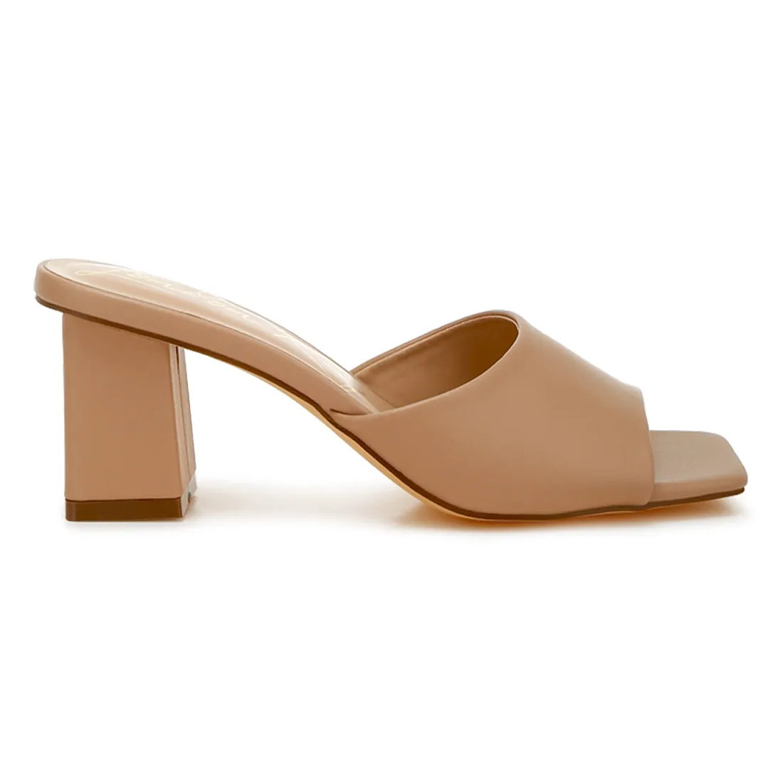 Faux Leather Block Heel Sandals
