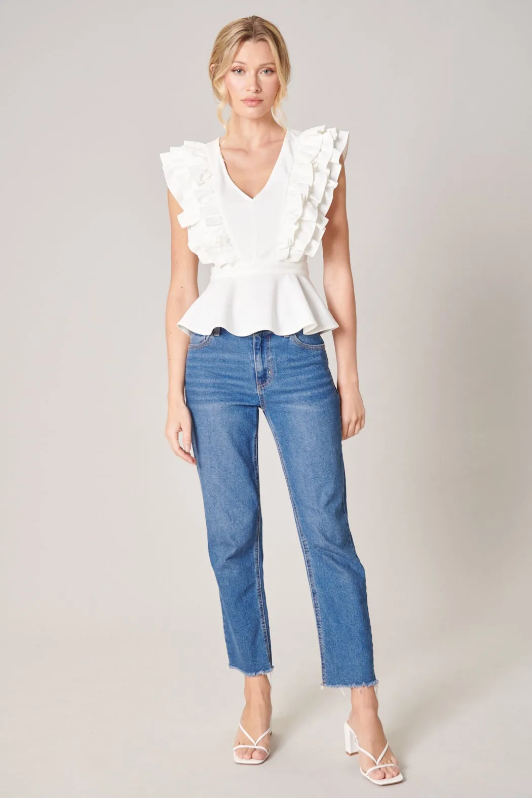 Free Bird Ruffle Peplum Blouse