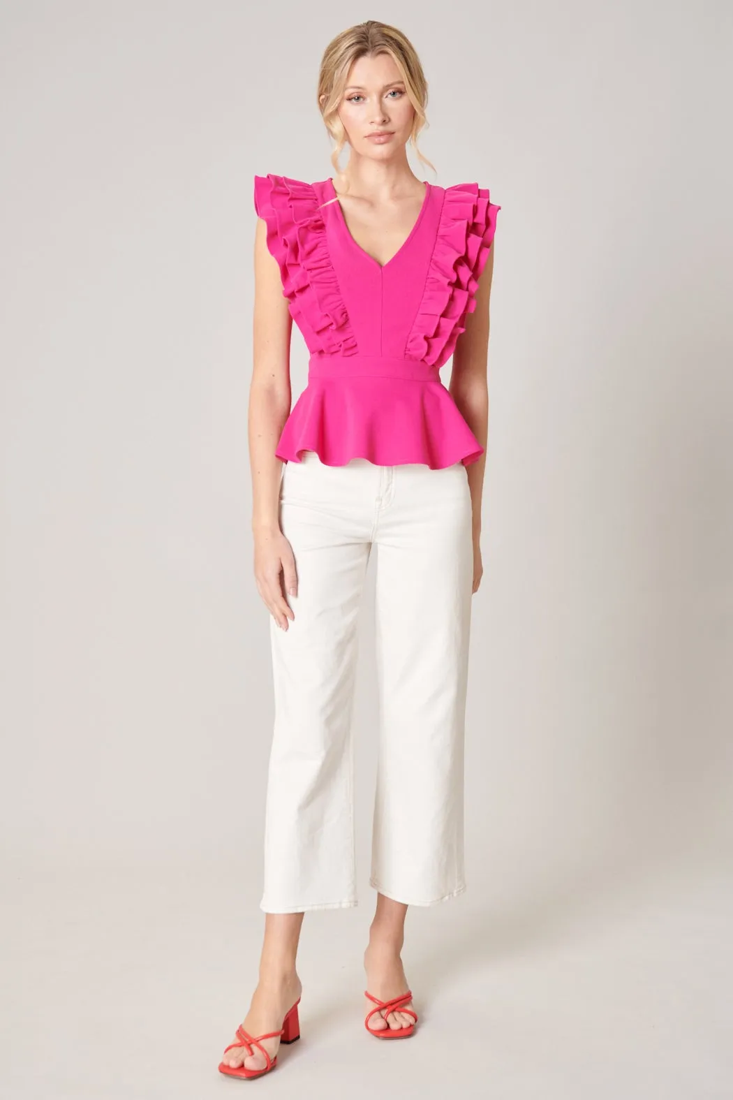 Free Bird Ruffle Peplum Blouse