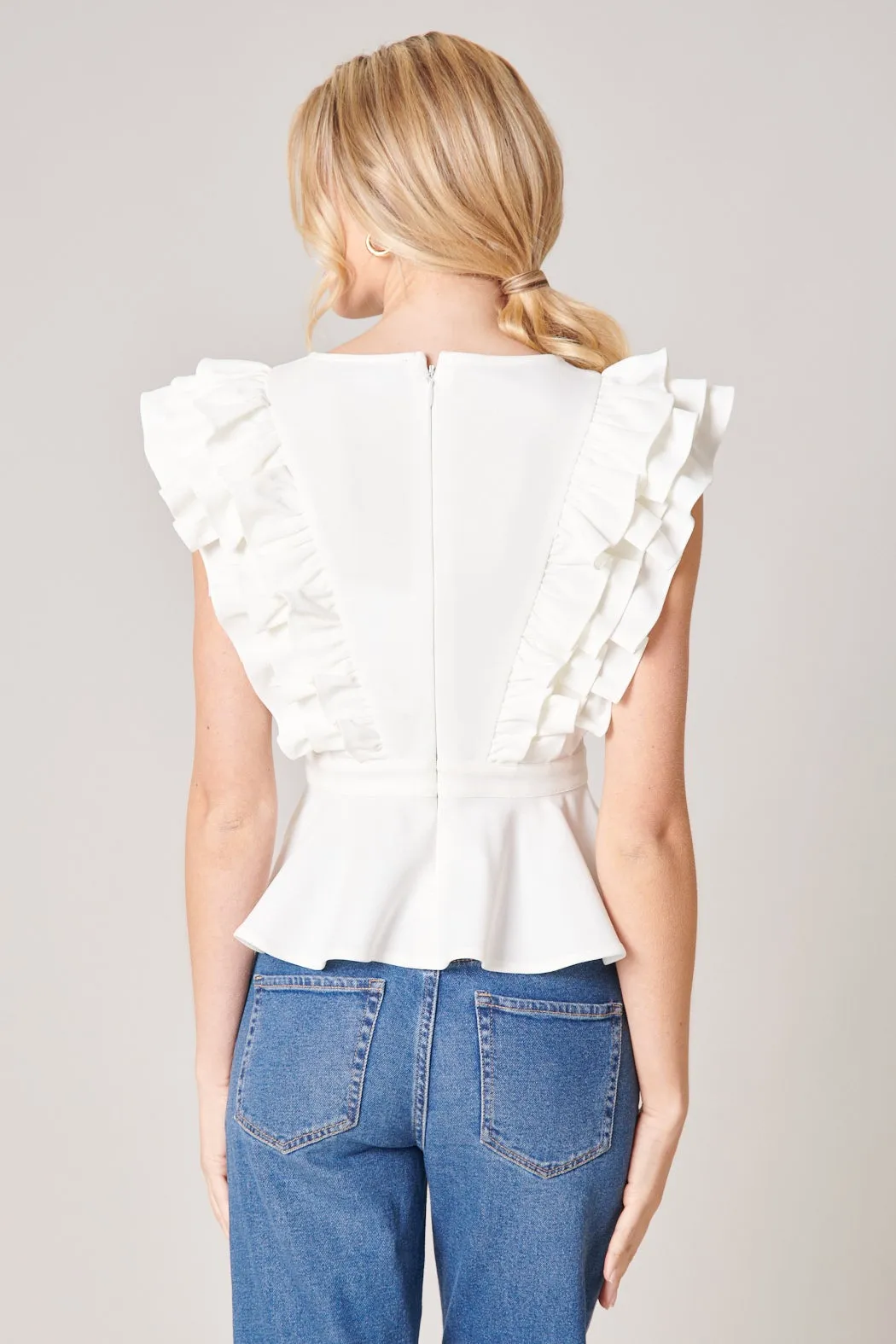 Free Bird Ruffle Peplum Blouse