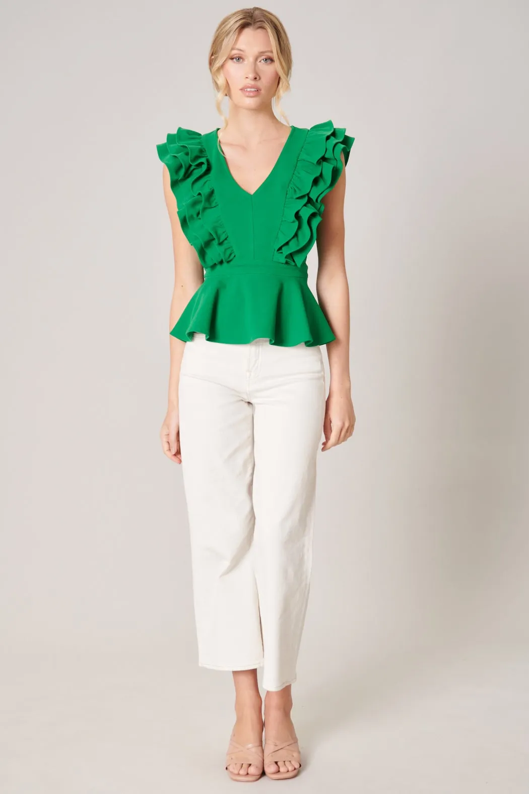 Free Bird Ruffle Peplum Blouse
