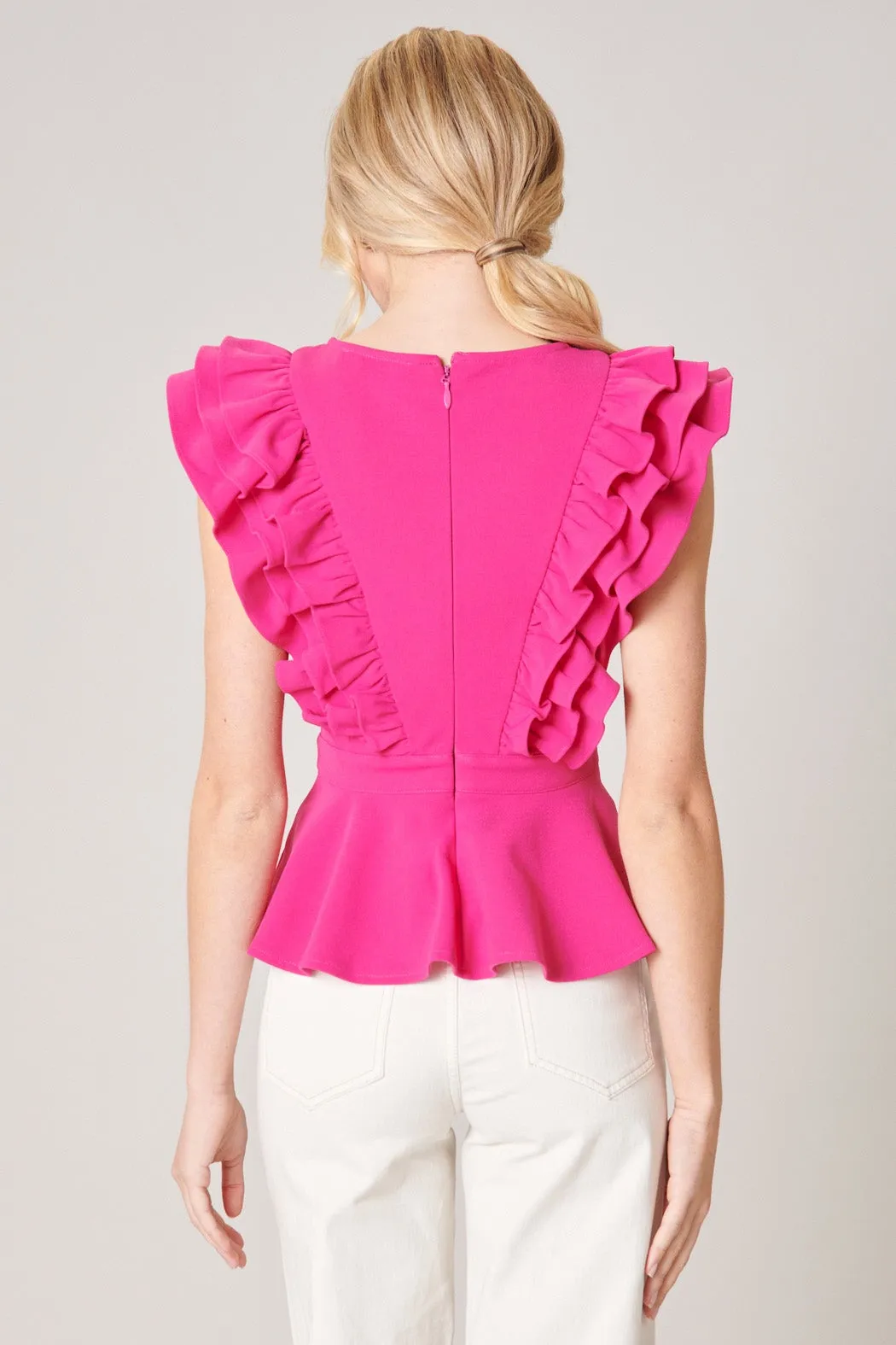 Free Bird Ruffle Peplum Blouse